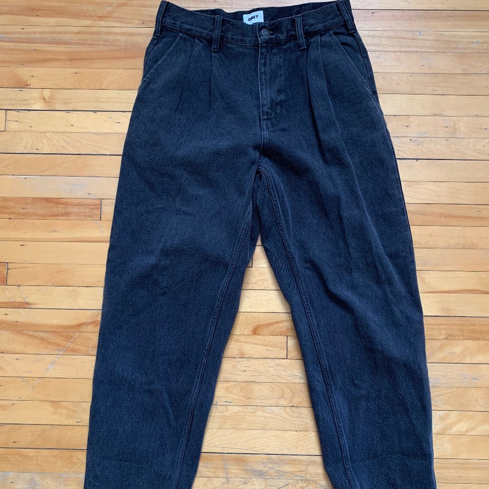 Obey fubar pleated denim jeans